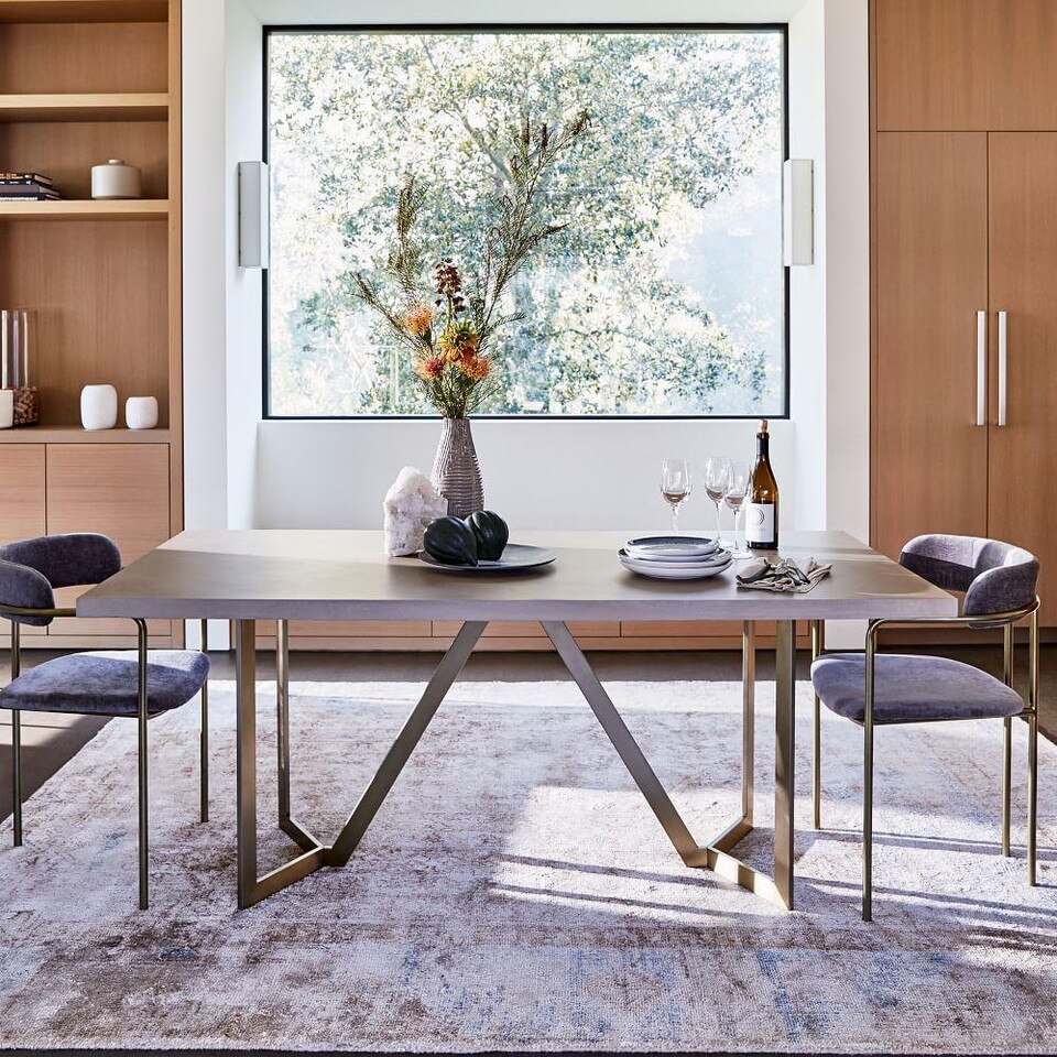 Tower Dining Table Concrete west elm United Kingdom